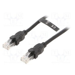 10 pcs : IBBBE - Patch cord, U/UTP, 6, Cu, PVC, black, 0.75m, RJ45 plug,both sides