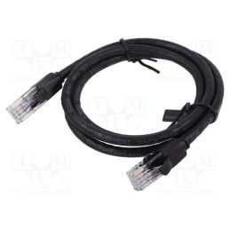 10 pcs : IBEBF - Patch cord, U/UTP, 6, stranded, CCA, PVC, black, 1m, 26AWG