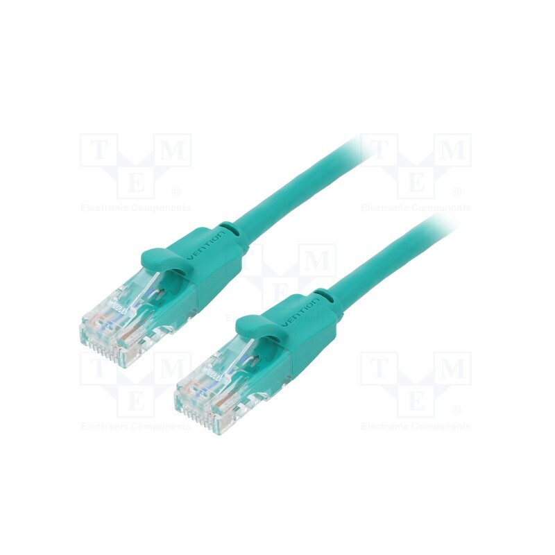 10 pcs : IBEGF - Patch cord, U/UTP, 6, CCA, PVC, green, 1m, RJ45 plug,both sides