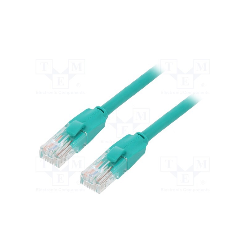 10 pcs : IBEGH - Patch cord, U/UTP, 6, CCA, PVC, green, 2m, RJ45 plug,both sides