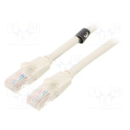 10 pcs : IBEHF - Patch cord, U/UTP, 6, CCA, PVC, grey, 1m, RJ45 plug,both sides