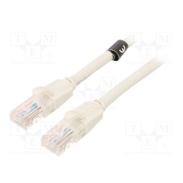 10 pcs : IBEHG - Patch cord, U/UTP, 6, CCA, PVC, grey, 1.5m, RJ45 plug,both sides