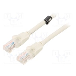 10 pcs : IBEHI - Patch cord, U/UTP, 6, CCA, PVC, grey, 3m, RJ45 plug,both sides