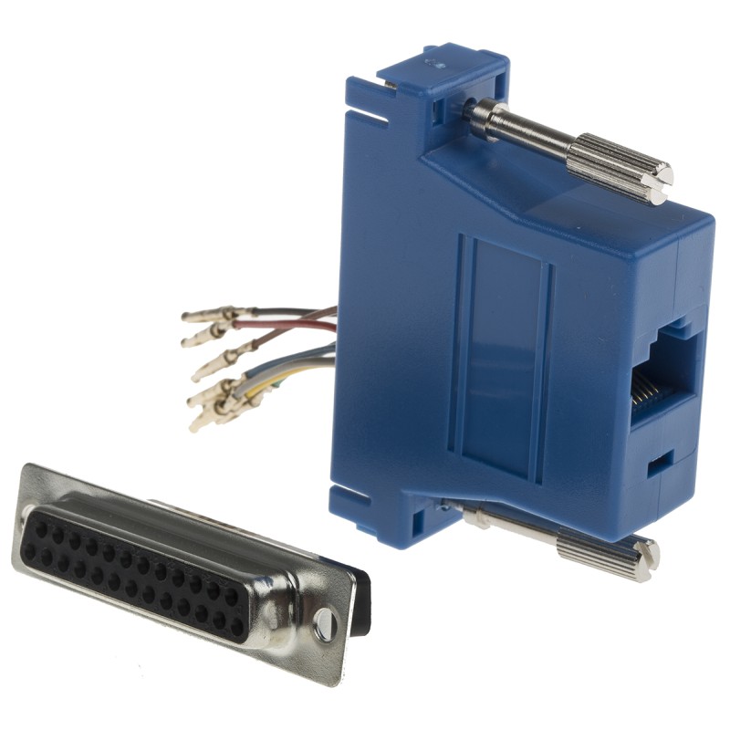 1 pcs - RS PRO D Sub Adapter Female 25 Way D-Sub to Female RJ45