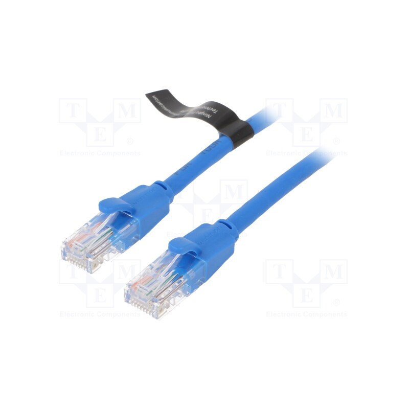 10 pcs : IBELG - Patch cord, U/UTP, 6, CCA, PVC, blue, 1.5m, RJ45 plug,both sides