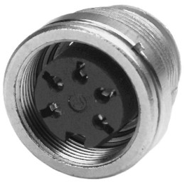 1 pcs - Amphenol, C 091 A 3 Pole M16 Din Socket, 5A, 300 V ac, Female, Panel Mount