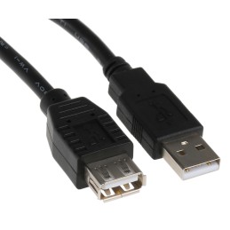 1 pcs - Roline USB 2.0 Cable, Male USB A to Female USB A USB Extension Cable, 800mm