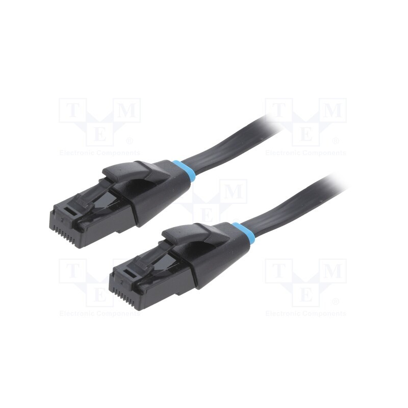 10 pcs : IBJBD - Patch cord, U/UTP, 6, stranded, OFC, PVC, black, 0.5m, 32AWG