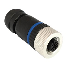 1 pcs - Bulgin Circular Connector, 3 Contacts, Panel Mount, M12 Connector, Socket, Female, IP67, Buccaneer M12 Series