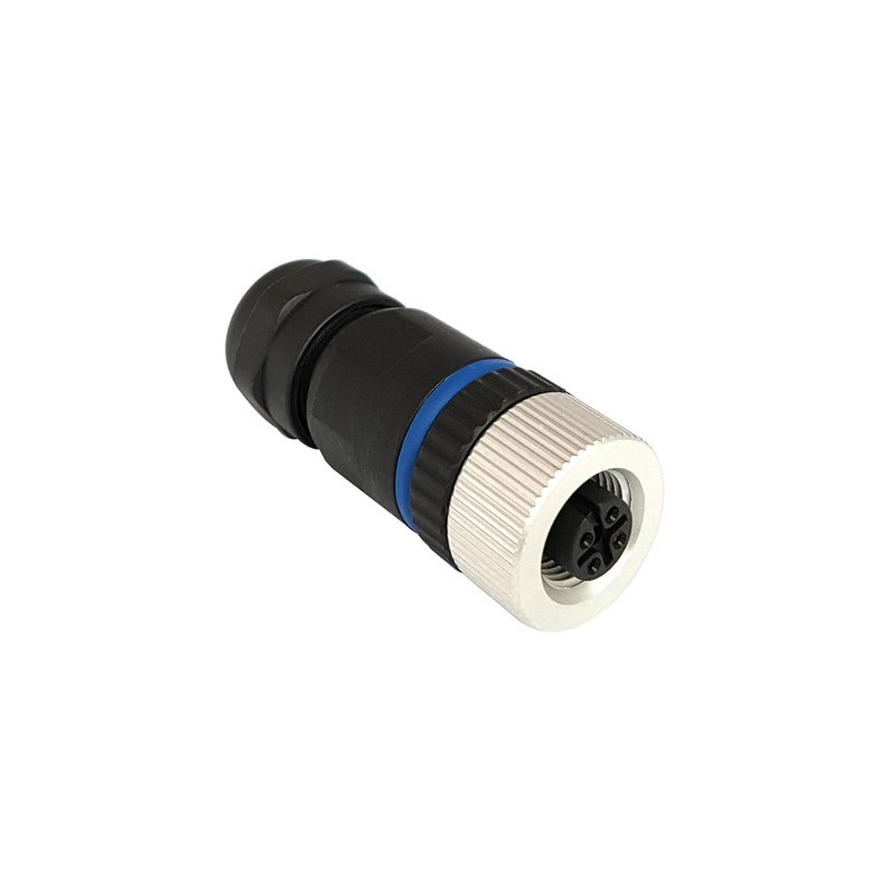 1 pcs - Bulgin Circular Connector, 3 Contacts, Panel Mount, M12 Connector, Socket, Female, IP67, Buccaneer M12 Series
