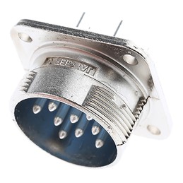 1 pcs - Jaeger 12 Way Panel Mount MIL Spec Circular Connector Receptacle, Pin Contacts,Shell Size 2, MIL-DTL-5015
