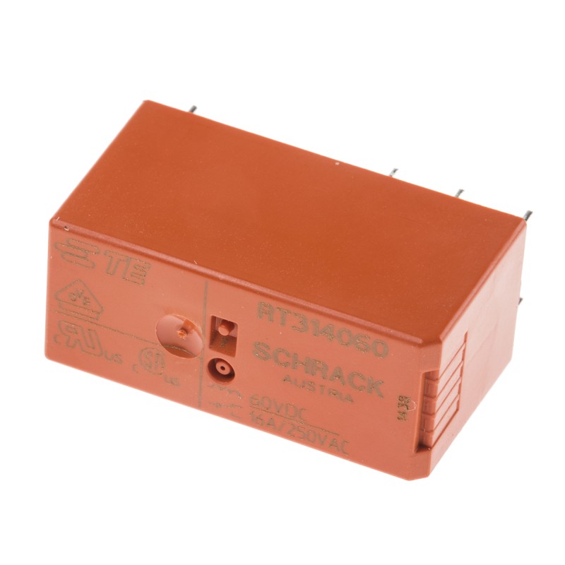 1 pcs - TE Connectivity PCB Mount Power Relay, 60V dc Coil, 16A Switching Current, SPDT