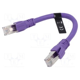 10 pcs : IBMVAH - Patch cord, S/FTP, 6a, stranded, OFC, PVC, violet, 0.2m, 26AWG