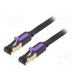 10 pcs : ICABF - Patch cord, U/FTP, 7, stranded, Cu, PVC, black, 1m, 30AWG, shielded