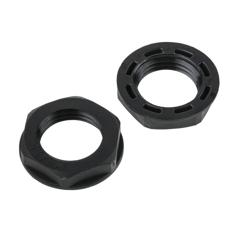 50 pcs - RS PRO Black Nylon 66 Cable Gland Locknut, M16 Thread, IP68