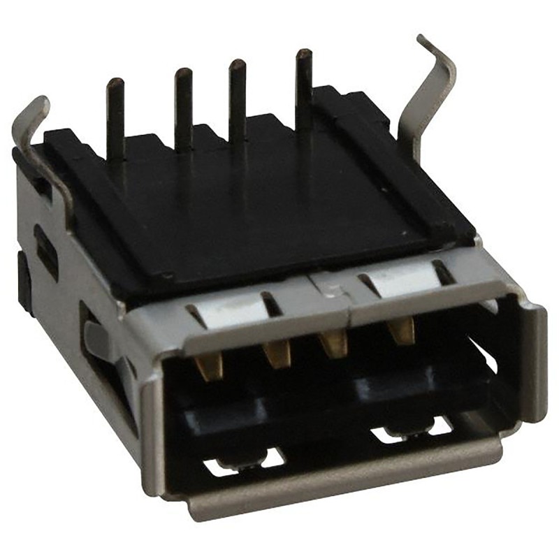 1 pcs - Molex Right Angle, Through Hole, Socket Type A USB Connector