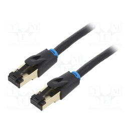 10 pcs : IKABD - Patch cord, S/FTP, Cat 8, OFC, PVC, black, 0.5m, Cores: 8