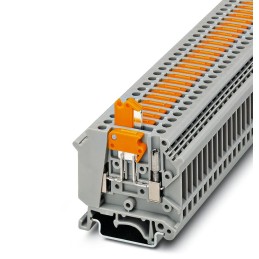 5 pcs - Phoenix Contact UK 5-MTK-P/P Series Grey DIN Rail Terminal Block, Single-Level, Screw Termination