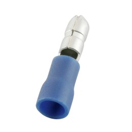 300 pcs - RS PRO Insulated Male Crimp Bullet Connector, 1.5mm² to 2.5mm², 16AWG to 14AWG, 4mm Bullet diameter, Blue