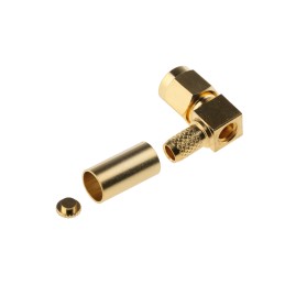 1 pcs - RS PRO, Plug Cable Mount SMA Connector, 50Ω, Crimp Termination, Right Angle Body