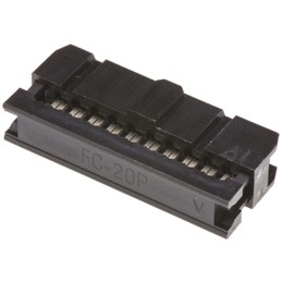 1 pcs - Amphenol 20-Way IDC Connector Socket for Cable Mount, 2-Row