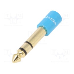 10 pcs : VAB-S01-L - Adapter, Jack 3.5mm socket,Jack 6,3mm plug, blue