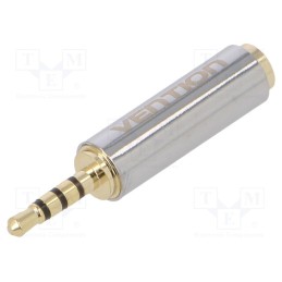 10 pcs : VAB-S02 - Adapter, Jack 2,5mm 4pin plug,Jack 3.5mm socket, golden