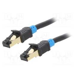 10 pcs : VAP-A06-B075 - Patch cord, S/FTP, 6, Cu, PVC, black, 0.75m, RJ45 plug,both sides