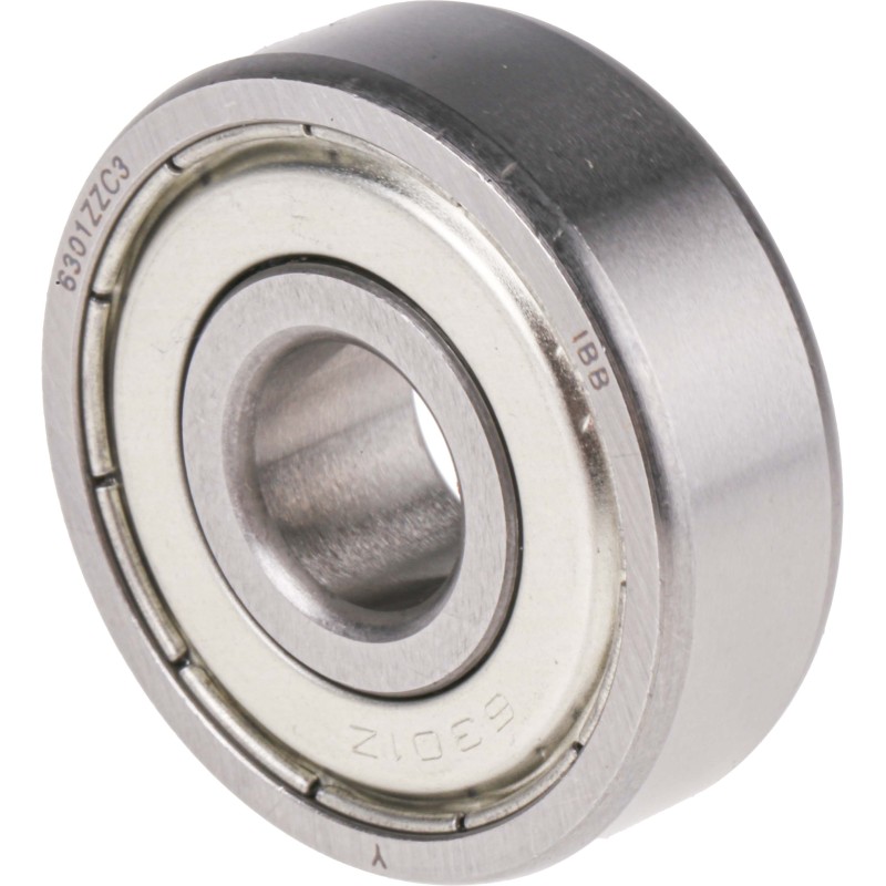 1 pcs - RS PRO 6301-2Z/C3 Single Row Deep Groove Ball Bearing- Both Sides Shielded 12mm I.D, 37mm O.D