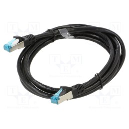 10 pcs : VAP-B05-B200 - Patch cord, F/UTP, 5e, stranded, Cu, PVC, black, 2m, 26AWG, shielded