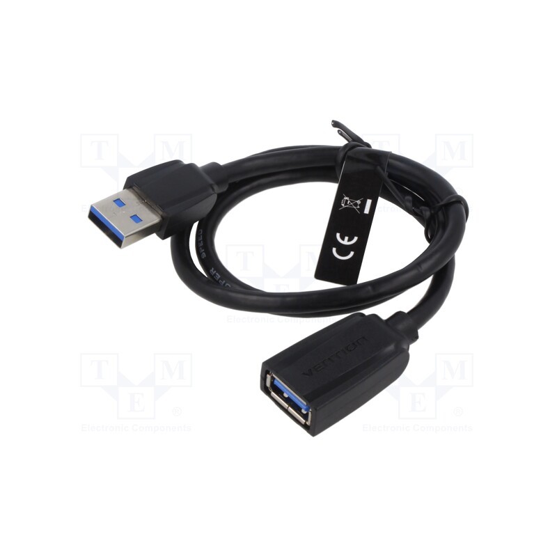 10 pcs : VAS-A45-B050 - Cable, USB 3.0, USB A socket,USB A plug, nickel plated, 0.5m