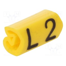 200 pcs : CLI C 02-6 GE/SW L2 MP - Markers, Marking: L2, 1.3÷3mm, PVC, yellow, -30÷80°C, leaded, CLI C