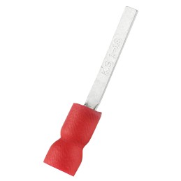 300 pcs - RS PRO Insulated Crimp Blade Terminal 18mm Blade Length, 0.5mm² to 1.5mm², 22AWG to 16AWG, Red