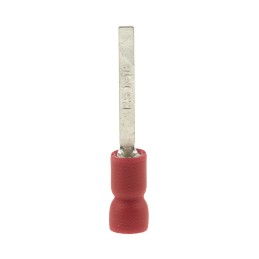 300 pcs - RS PRO Insulated Crimp Blade Terminal 18mm Blade Length, 0.5mm² to 1.5mm², 22AWG to 16AWG, Red