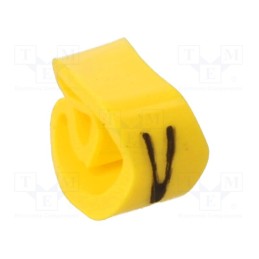 200 pcs : CLI C 2-4 GE/SW V MP - Markers, Marking: V, 4÷10mm, PVC, yellow, -30÷80°C, leaded, CLI C