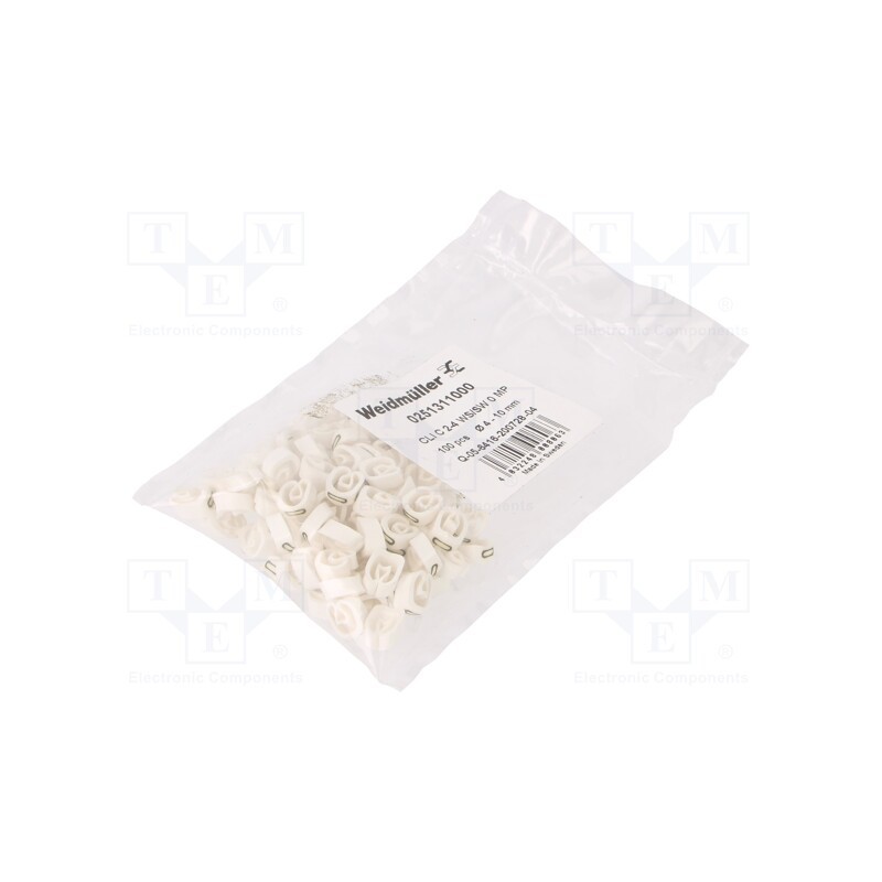 200 pcs : CLI C 2-4 WS/SW 0 MP - Markers, Marking: 0, 4÷10mm, PVC, white, -30÷80°C, leaded, CLI C
