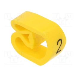 50 pcs : CLI C 3-6 GE/SW 2 MP - Markers, Marking: 2, 8÷16mm, PVC, yellow, -30÷80°C, leaded, CLI C