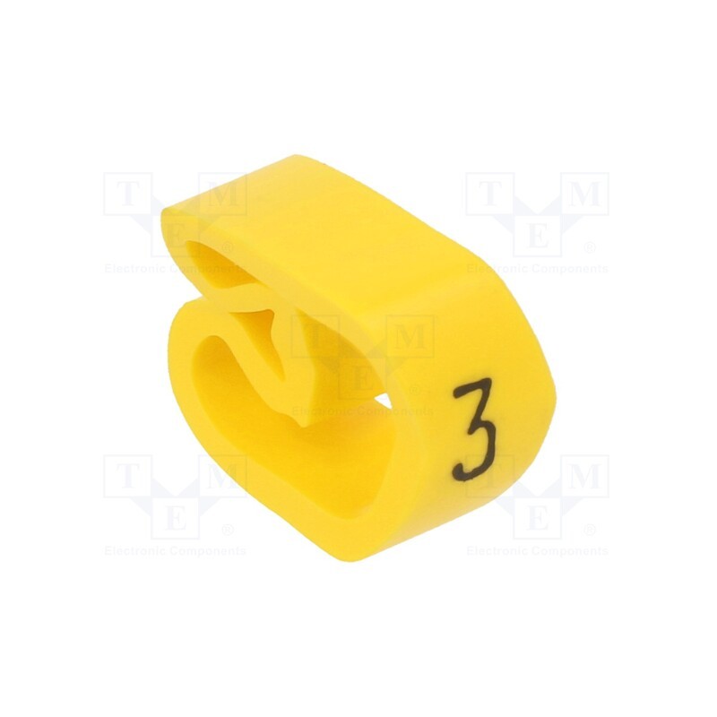 50 pcs : CLI C 3-6 GE/SW 3 MP - Markers, Marking: 3, 8÷16mm, PVC, yellow, -30÷80°C, leaded, CLI C