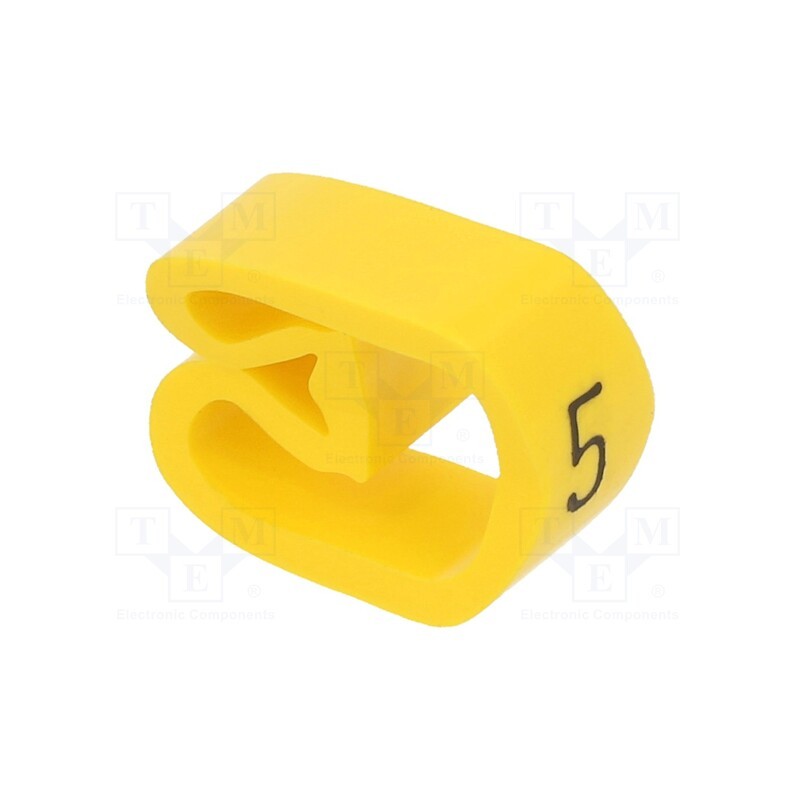 50 pcs : CLI C 3-6 GE/SW 5 MP - Markers, Marking: 5, 8÷16mm, PVC, yellow, -30÷80°C, leaded, CLI C