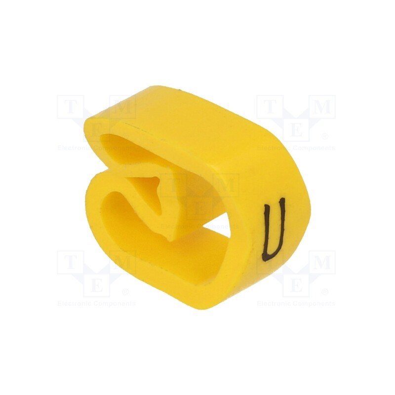 50 pcs : CLI C 3-6 GE/SW U MP - Markers, Marking: U, 8÷16mm, PVC, yellow, -30÷80°C, leaded, CLI C
