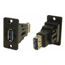 1 pcs - RS PRO Straight, Panel Mount, Socket to Socket Type A to A 3.0 USB Connector