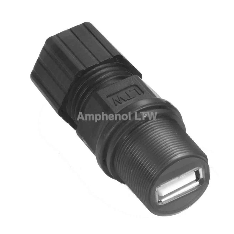 1 pcs - Amphenol Industrial Straight, Panel Mount Type A IP68 USB Connector