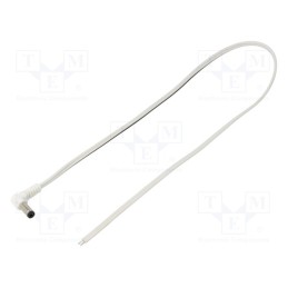 10 pcs : A21-TT-T050-050WH - Cable, 2x0.5mm2, wires,DC 5,5/2,1 plug, angled, white, 0.5m