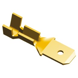 100 pcs - 42490-4 TE Connectivity FASTON .187 Uninsulated Male Spade Connector, Tab, 4.75 x 0.51mm Tab Size, 0.3mm² to 0.8mm²