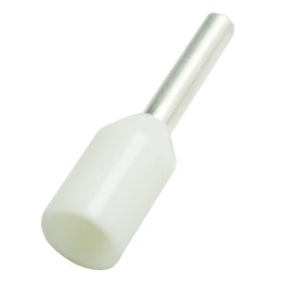 1000 pcs - RS PRO Insulated Bootlace Ferrule, 6mm Pin Length, 1.3mm Pin Diameter, 0.5mm² Wire Size, White