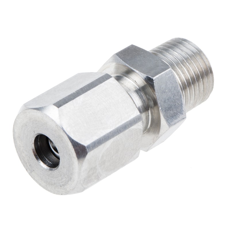 1 pcs - RS PRO In-Line Thermocouple Compression Fitting for Use with Thermocouple, 1/8 NPT, 3/16in Probe, RoHS Compliant
