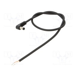 10 pcs : A25-TT-C075-050BK - Cable, 1x0.75mm2, wires,DC 5,5/2,5 plug, angled, black, 0.5m