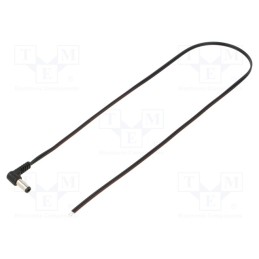 10 pcs : A25-TT-T035-050BK - Cable, 2x0.35mm2, wires,DC 5,5/2,5 plug, angled, black, 0.5m