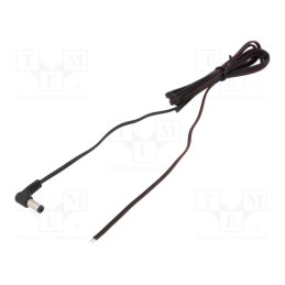 10 pcs : A25-TT-T035-150BK - Cable, 2x0.35mm2, wires,DC 5,5/2,5 plug, angled, black, 1.5m