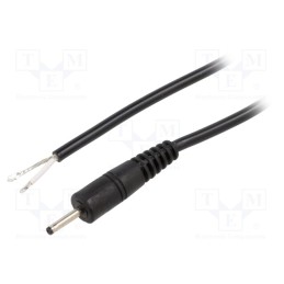10 pcs : P07-TT-C050-050BK - Cable, 1x0.5mm2, wires,DC 2,35/0,7 plug, straight, black, 0.5m